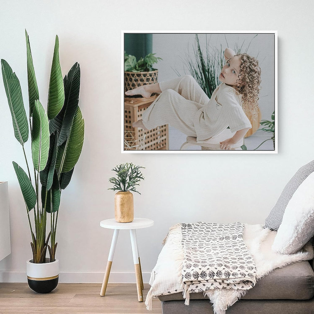 P&L ART. Personalized Custom Canvas Prints: Photo On Canvas Transform Your Photos into Stunning Framed Wall Art Digitally Printed Photo To Canvas Ideal for Home Decor Gifts Keepsakes White 24x36