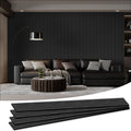 Wood Salt Acoustic Wall Panels, 4 Piece 94" x 12.6" x 0.8" Soundproof Wooden Wall Panels, 3D Fluted Sound Absorbing Panel, Dark Gray