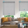 SmartWings Motorized Smart Roller Shades in Light Filtering, Electric Blinds with Remote for Windows Compatible with Alexa/Google Home/Homekit, Customized, Safari Translucent Smoke