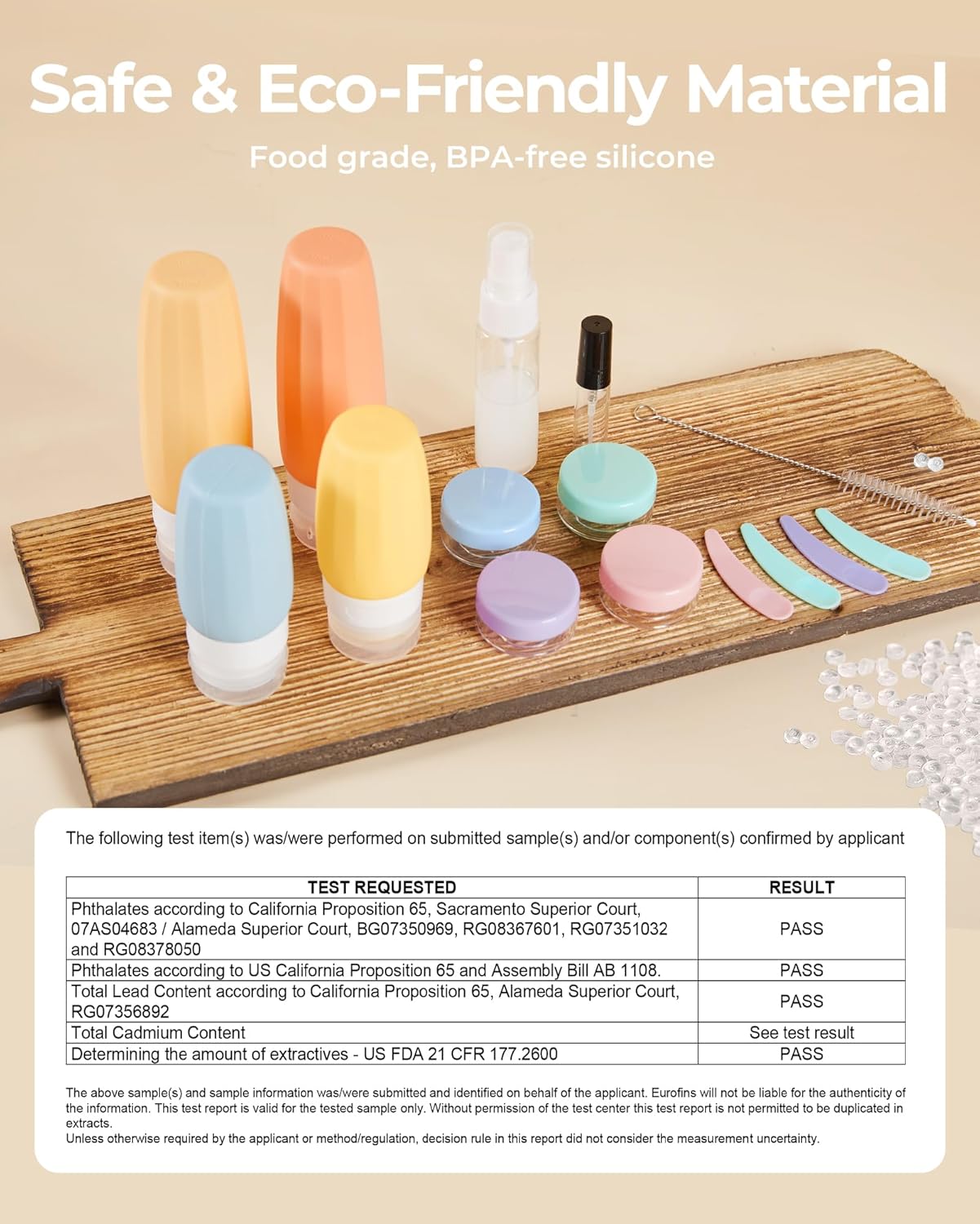 BAGSMART 18 Pack TSA Approved Travel Bottles for Toiletries, Leak Proof Silicone Travel Size Containers Bottles for Shampoo, Macaron