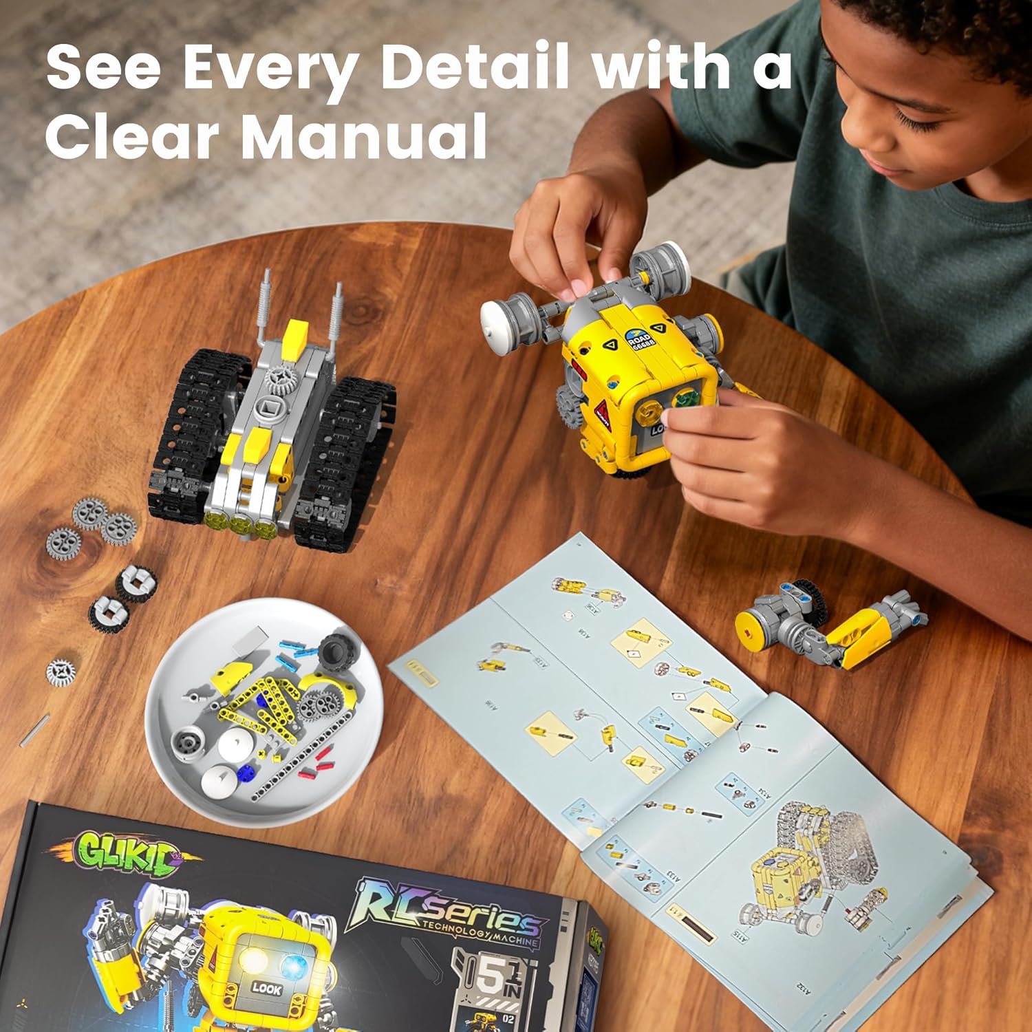 5 in 1 STEM RC Robotics Kit, APP & Remote Control Robot Building Kit, DIY Science Kits for Kids Age 8-12, 8 Year Old Boy Birthday Gift