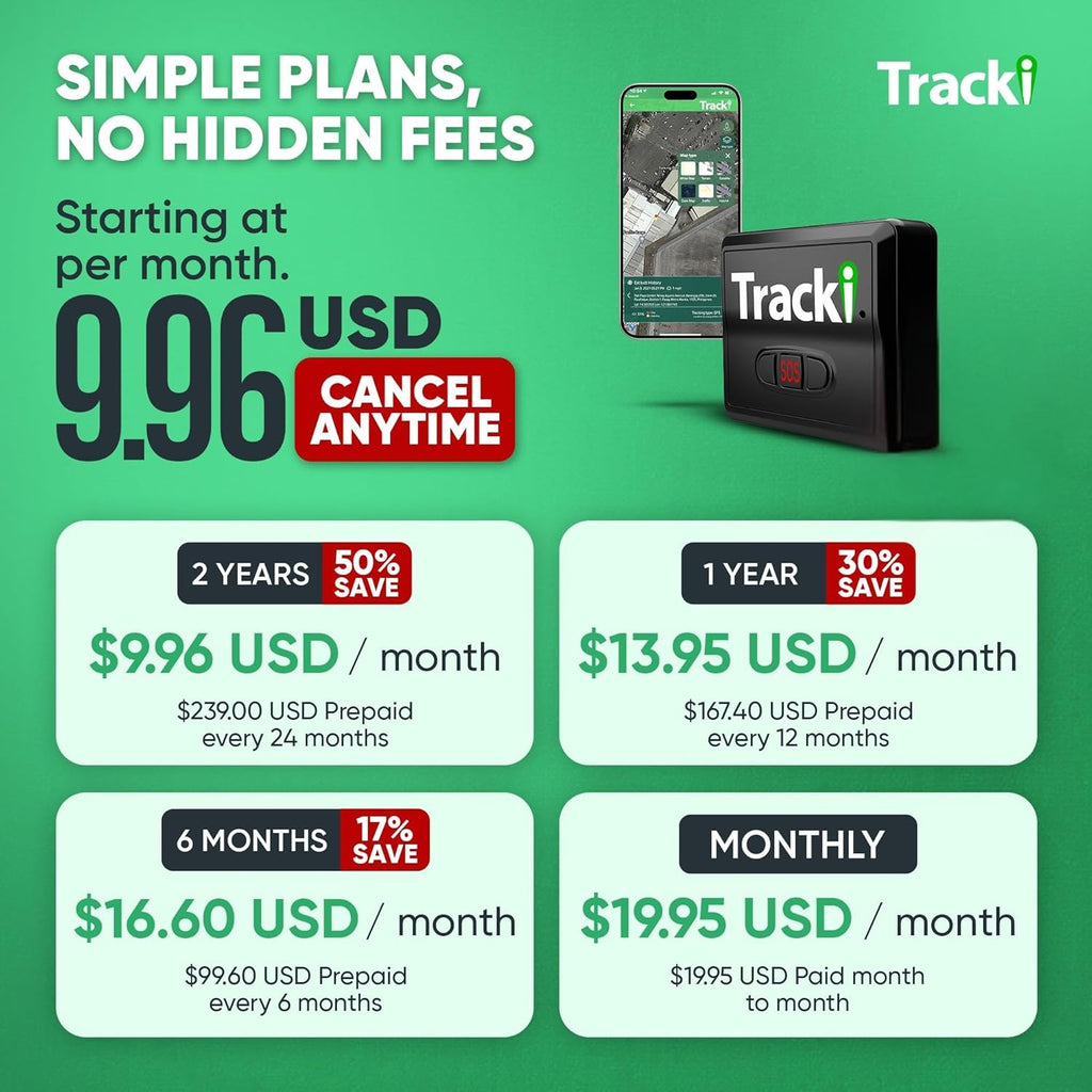 Tracki GPS Tracker for Vehicles – Real-Time 4G LTE Assets & Car Tracking Device with App, Magnetic Mount, Compact Design, Worldwide Coverage – iOS & Android (Subscription Required)