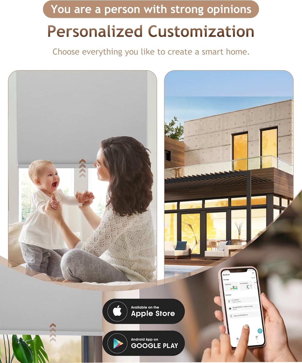 Kincmo Motorized Blinds with Remote,100% Blackout Motorized Roller Shades Work with Apple Homekit,Alexa,Google, Custom Electric Blinds with App,Voice Control (Pure Light Grey)