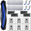 Replacement Parts for ECOVACS DEEBOT T80 Omni Robot Vacuum, Accessories Kit 1 Zero Tangle Main Brush, 2 Roller Mop, 6 Dust Bags, 4 Side Brush, 4 HEPA Filter, 1 Cleaning Brush