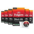 Folgers Black Silk Coffee, Dark Roast, Keurig K-Cup Pods, 10 Count Box (Pack of 6)