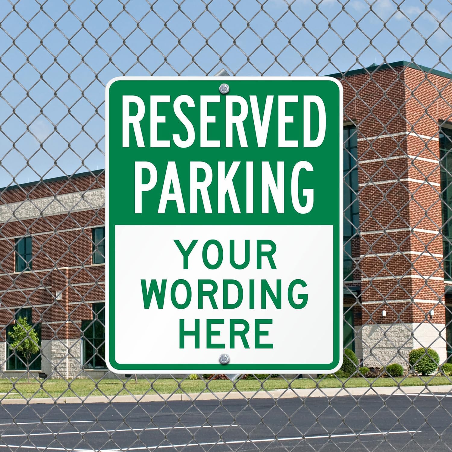 SmartSign 30 x 24 inch Custom “Reserved Parking” Metal Sign - Add Text, 80 mil Aluminum, 3M Laminated Engineer Grade Reflective Material, Green and White, Made in USA