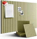 Large Felt Bulletin Board 48" x 36" Cork Board Alternative - 6 Pack with 40 Safe Removable Adhesive Tabs, Cork Boards for Walls Cork Board for Home Office Classroom Pin Board (Olive Green)