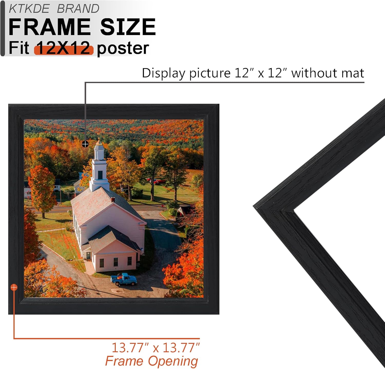 KTKDE 12x12 Picture Frame Set of 3, Black Wooden frames, Wall Hanging Display, Best Square Photo Frame Studio Gallery for Photos, Posters & Art Prints