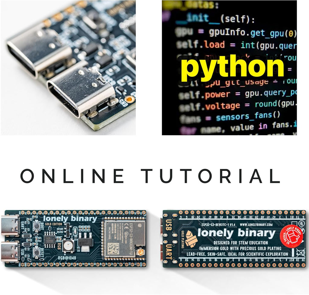 3-Pack ESP32-S3 Development Board Gold Edition - 16MB Flash, 8MB PSRAM IPEX, Dual Type-C - Compatible with Arduino IDE & ESP-IDF (3X N16R8 Dev Board with External Antenna)