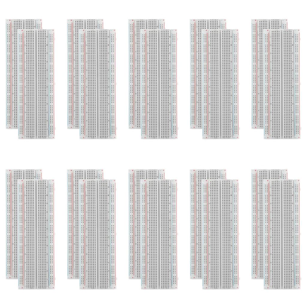 20 Pack Breadboard 830 Point Solderless Prototype PCB Board Kit, Breadboards Protoboard MB-102 for Proto Shield Distribution Connecting Blocks, Arduino DIY Electronics Kit
