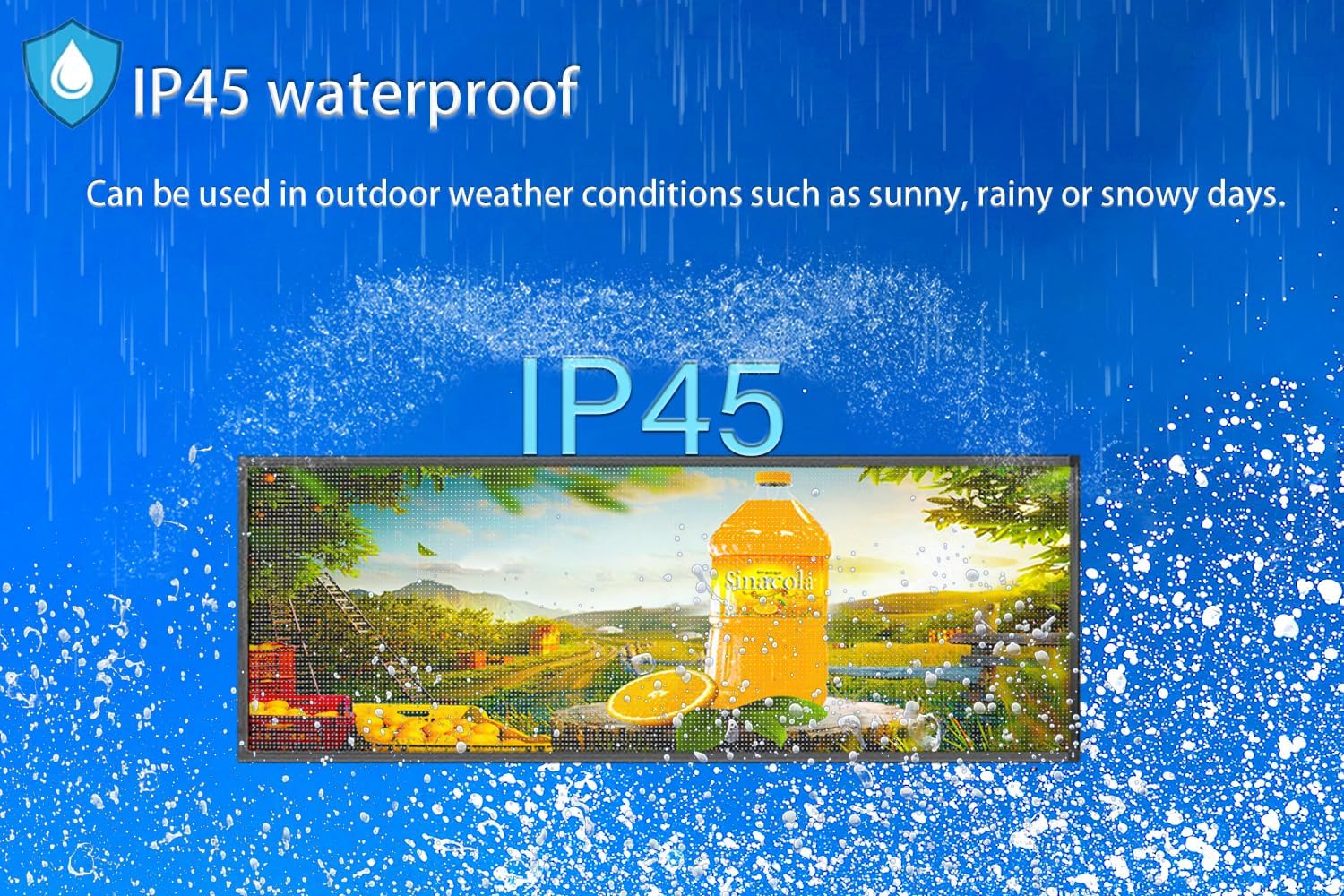 P5 Outdoor IP65 Waterproof 39"x14" Programmable LED Sign Board - WiFi Full Color High-Res Scrolling Display, USB Control, Custom Images & Video for Business