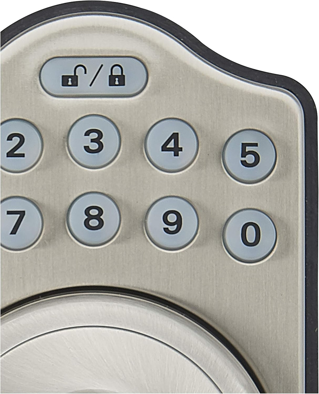 Amazon Basics Traditional Electronic Keypad, Keyless Entry Door Lock Deadbolt with Handle Set, Key Pad Front Door with Knob, Traditional Door Locks for Front Door, Door Handle, Satin Nickel, 6-Pack