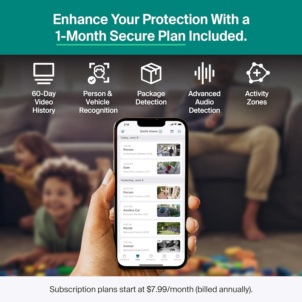 Arlo Essential Pan Tilt Security Camera 2K - Wired Plug-in Power Outdoor Camera, Person Recognition, Package Detection, Animated Preview, 1-Month Trial of Secure Plan, Auto Motion Tracking, 1 Cam