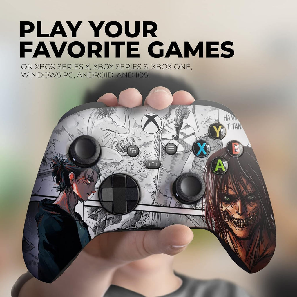 DreamController Attackk On Tittan Custom X-box Controller Wireless compatible with X-box One/Series X/S Proudly Customized in USA with Permanent HYDRO-DIP Printing(NOT JUST A SKIN) (MODDED)