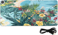Heated Desk Pad Mouse Pad 31.5x13 Inch PU Leather Desk Mat with 3 Heat Levels Large Mouse Gaming Computer Laptop Mat Coastline Hibiscus