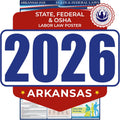 2026 Arkansas State and Federal Labor Law Poster - OSHA Workplace Compliant - Mandatory Regulations Posting for Employees - All in One Required Compliance Posting 17" x 40" - Laminated (English)