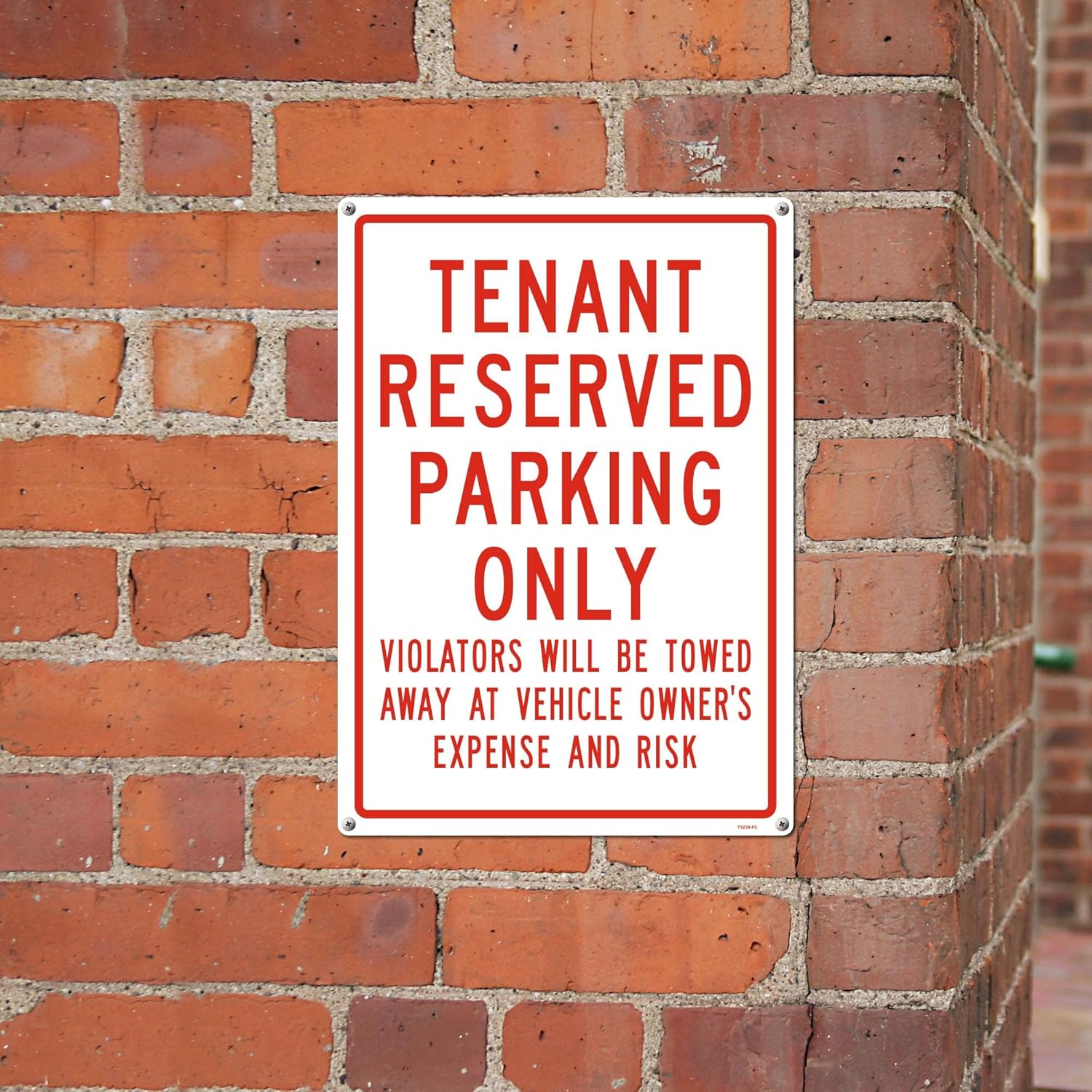Brimar Tenant Reserved Parking Only Sign 10"x14" - Weatherproof Rust Free Aluminum Warning Sign for Private Property, Parking Lots, Driveways, Yards & Businesses"