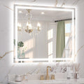 Keonjinn 44" x 36" Bathroom Mirror with Lights, Frontlit & Backlit LED Bathroom Mirror, Safe Tempered Glass, Anti-Fog, 3000K/4500K/6500K, Dimmable, UL-Listed, Frameless LED Wall Mirror