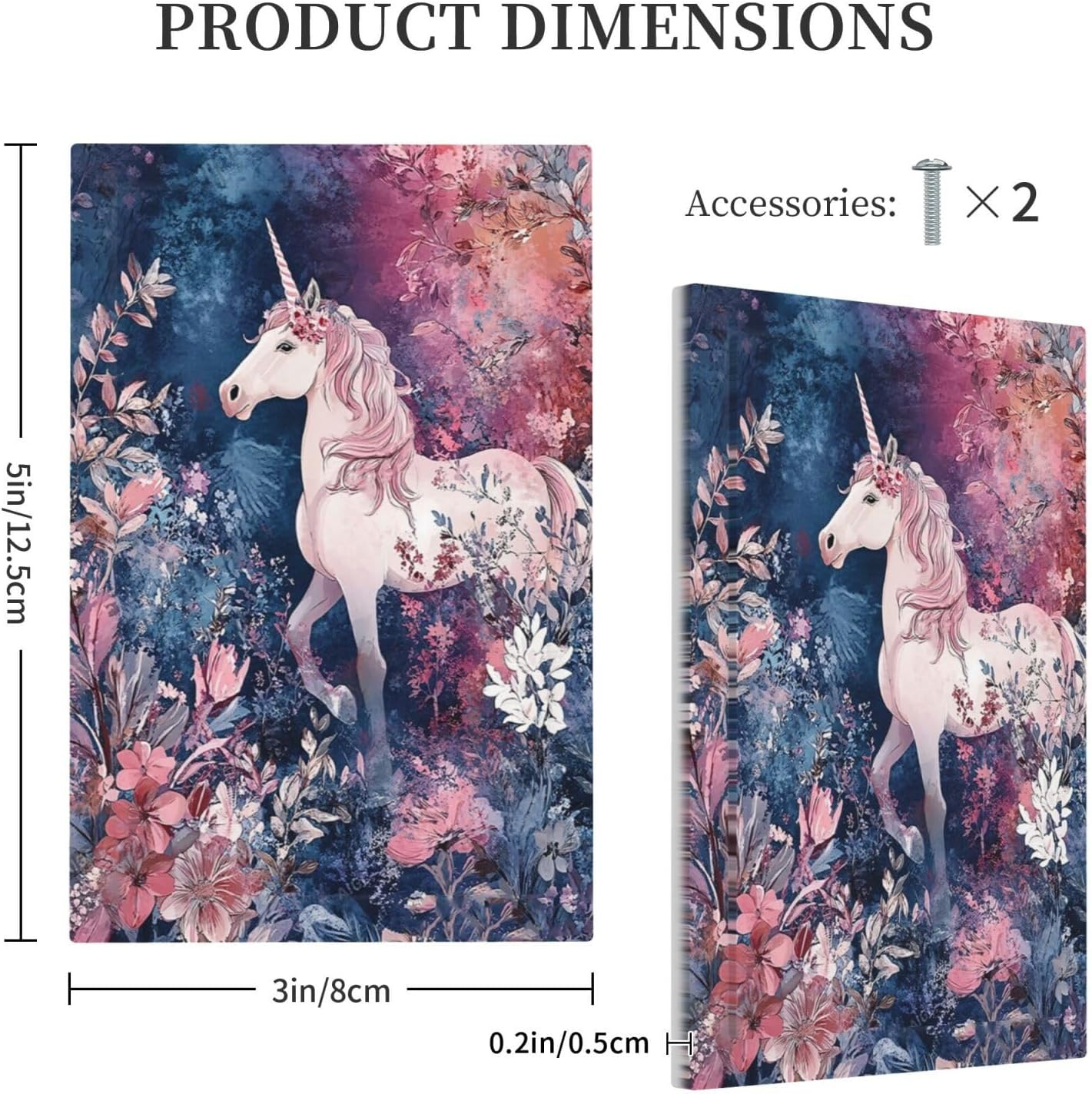 Light Switch Cover Plate Fantastic Pink Unicorn Wildflower Forest 1 Gang No Device Blank Wall Plate Electrical Outlet Cover Decorative Switch Plate Covers for Bedroom Kids room Decor