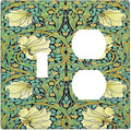 Wallplates William Morris Vintage Floral Yellow Flowers Green Leaf 1 Toggle 1 Duplex Switch Plate Electrical GFCI Faceplate Decorative Light Switch Covers for Bedroom living Room Decor