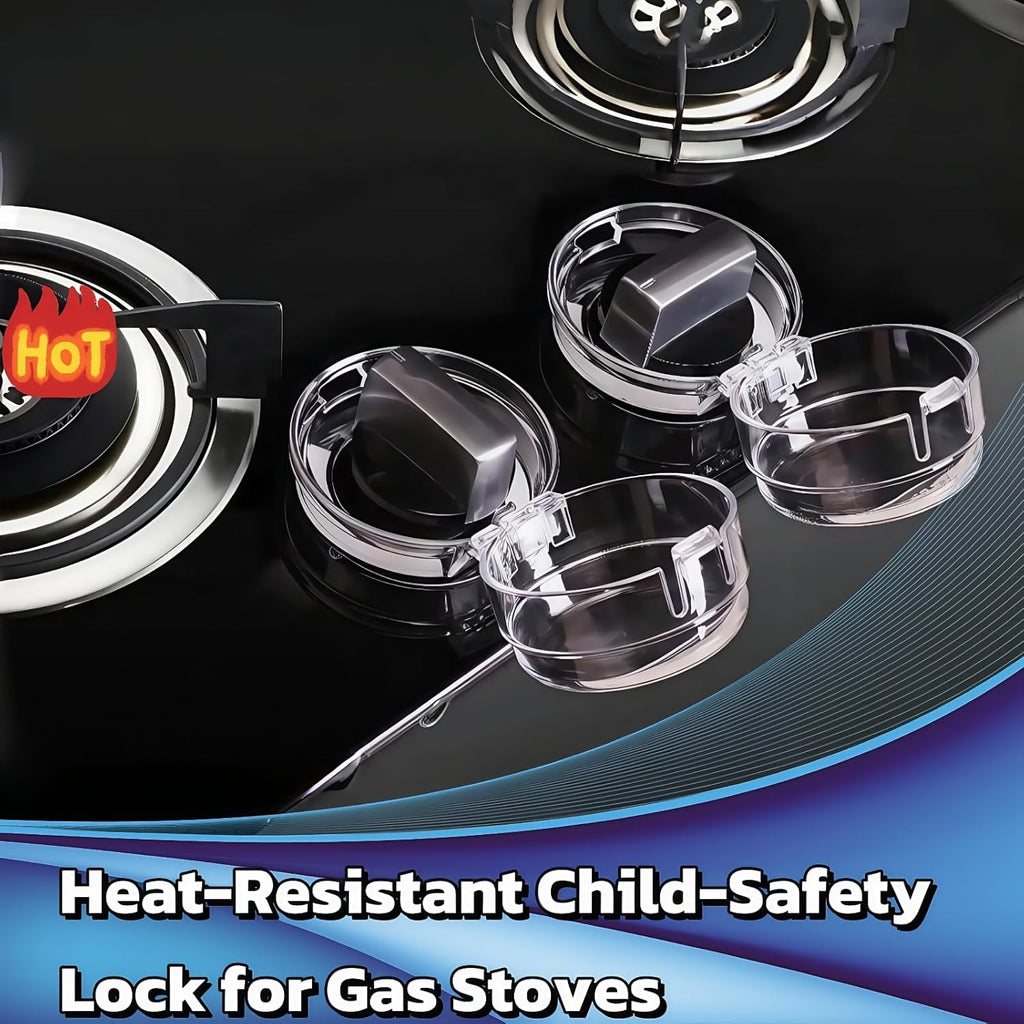 5Pack Stove Knob Safety Covers, Gas Stove Knob Covers for Child Safety, Baby Proofing Oven Knob Locks with Secure Adhesive – Child & Pet Proof Stove Knob Covers