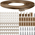 Jetec Curtain Tracks Ceiling Flexible Curtain Track Bendable Rail Curved Wall Mounted for Living Room Bedroom Divider Rod RV(5 Meter/ 16.4 Feet,Brown)