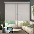 SmartWings Motorized Blind Light Filtering Shade Work with Z-Wave Alexa Thread Homekit, 70% Blackout Smart Window Blinds Translucent, Cordless with Remote Control, Max 110"W x 148"H, Essential Cream