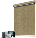 SmartWings Motorized 100% Blackout Shades Blinds, Custom Size, Cordless Window Shades with Rechargeable Battery, Work with Matter/Apple HomeKit, Alexa, Thread/Zigbee, Remote Optional, Vigor Wheat