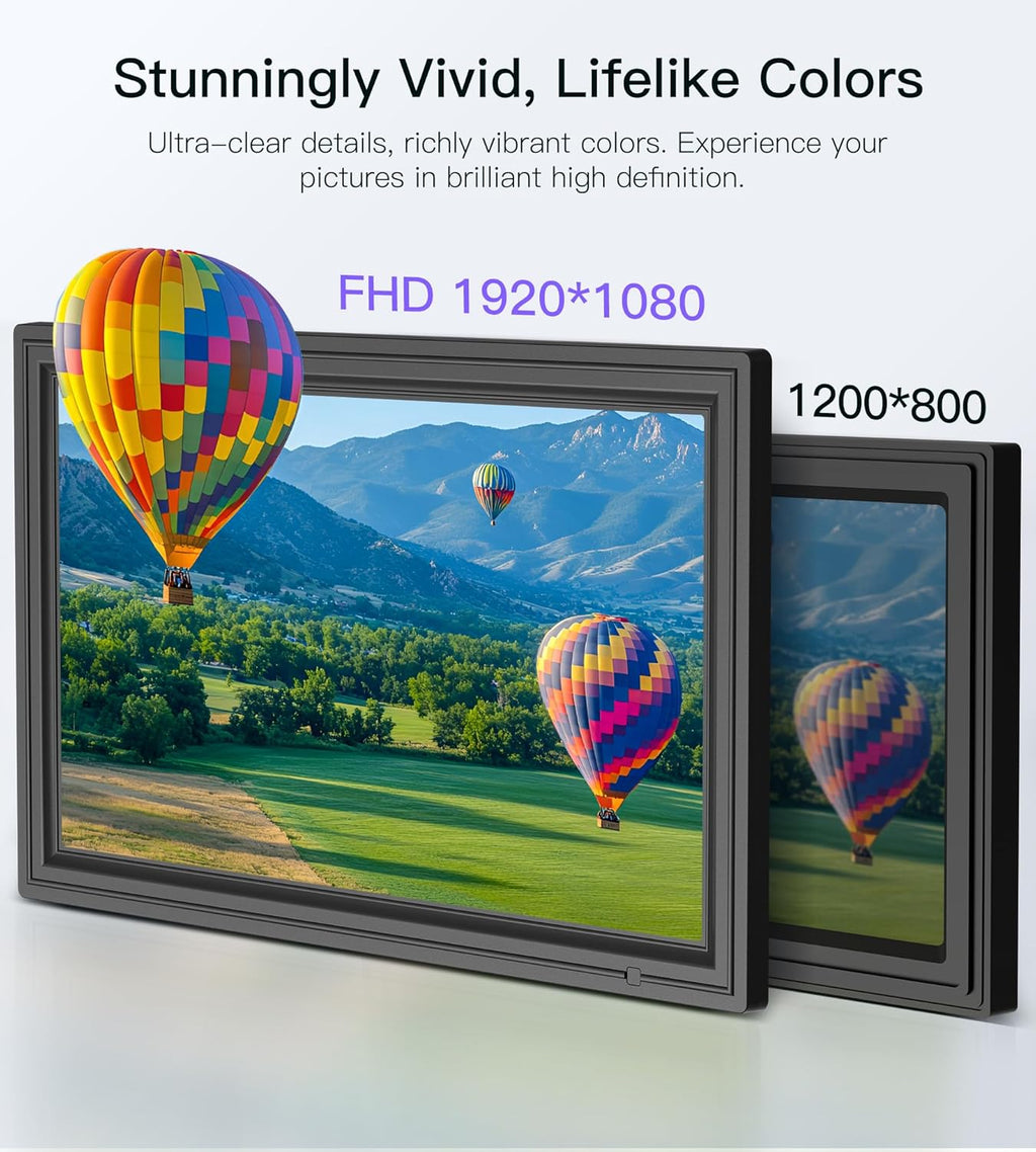 64GB Uhale 15.6" Digital Picture Frame, Large WiFi Electronic Photo Frames 1920 x 1080 IPS FHD Touch Screen, Share Photos and Videos Anywhere, Support SD/USB, Best Gifts for Parents and Grandparents