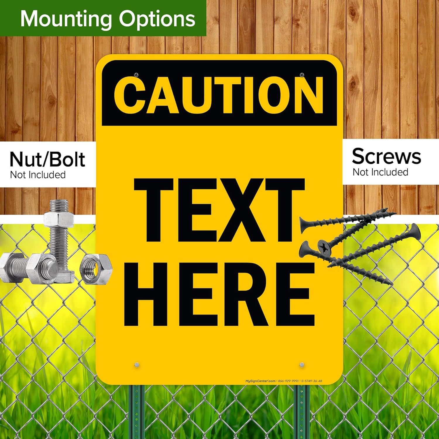 Custom Caution Sign, OSHA Sign, 36x48 Inches, Rust Free DiBound, Fade Resistant, Made in USA by My Sign Center