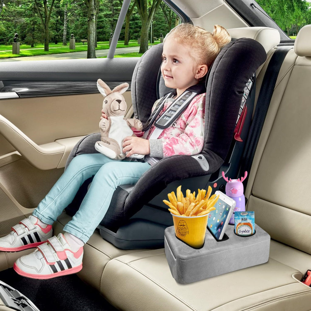 4 Hole Couch Cup Holder Tray, Cup Holder for Bed Suitable for Cup Holders on Sofas, beds, Camping, RVs, Cars, and Beaches.Gray