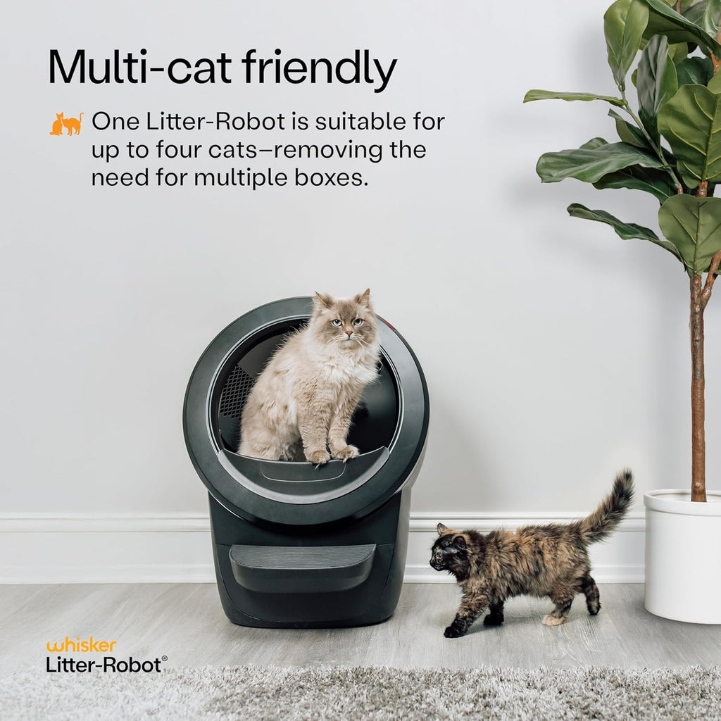 Litter-Robot 4 Supply & Accessory Bundle by Whisker, Black- Automatic Self-Cleaning Cat Litter Box, Includes Litter-Robot 4, Ramp, Mat, 3 OdorTrap Packs, 10 Liners, 30 Wipes, & 2 Carbon Filters