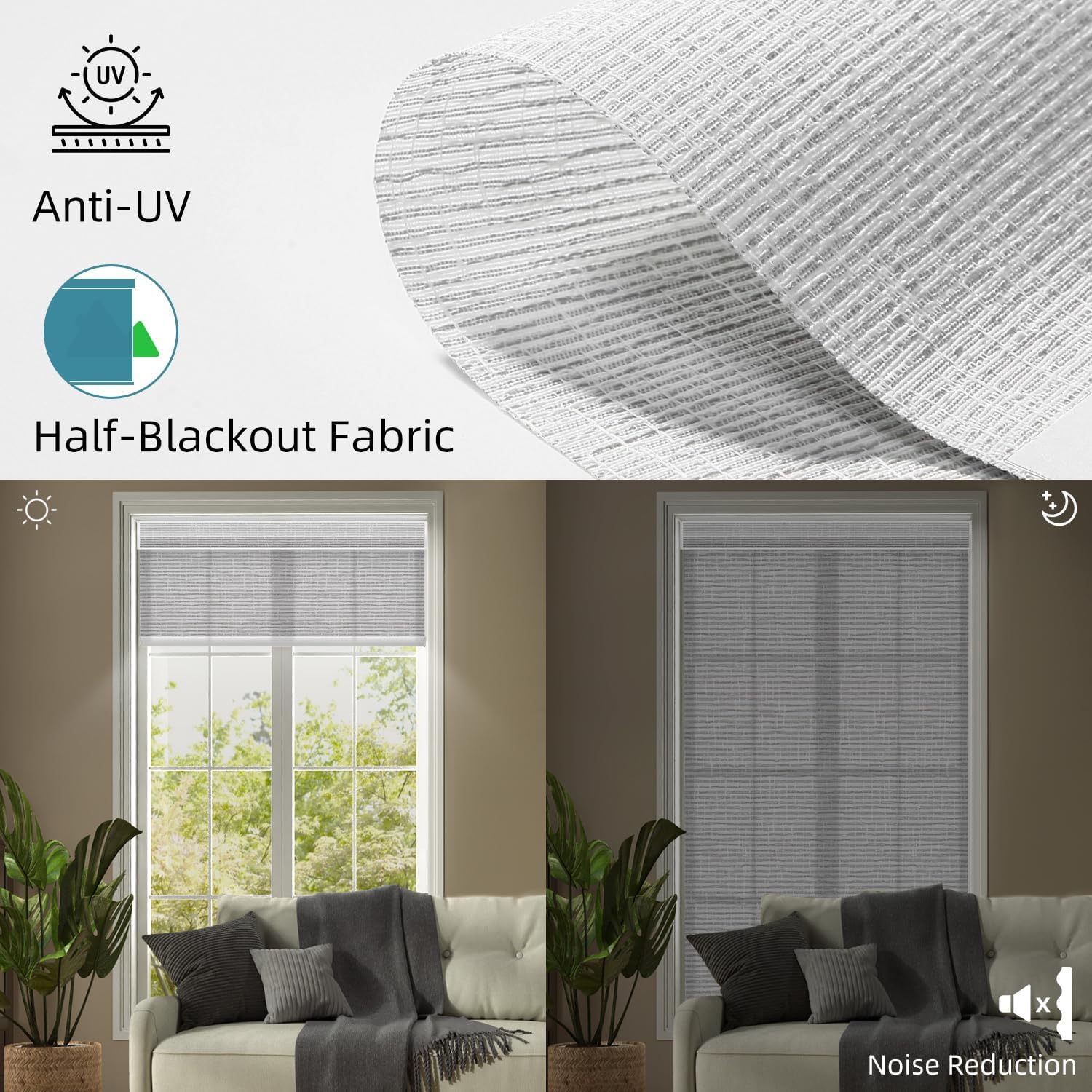 SmartWings Motorized Light Filtering Shades, 70% Blackout, Custom Size, Rechargeable Battery, Works with Matter/Apple HomeKit, Alexa, Thread/Zigbee, Remote Optional, 70% Safari Smoke