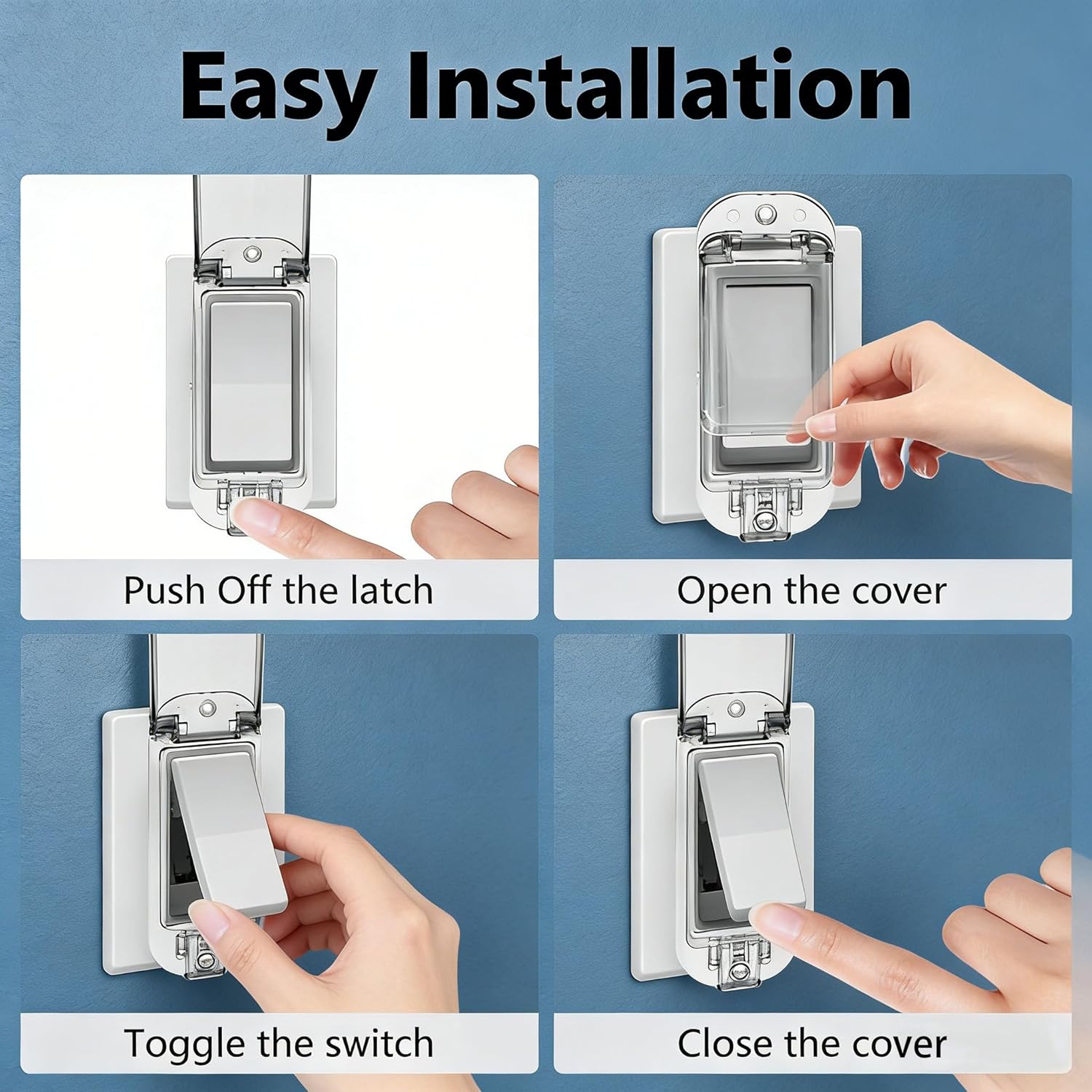 2 Pack Light Switch Guard Cover Child Safe Wall Switch Cover Guard for Rocker Light Switches Electrical Outlet Receptacle Covers Guard