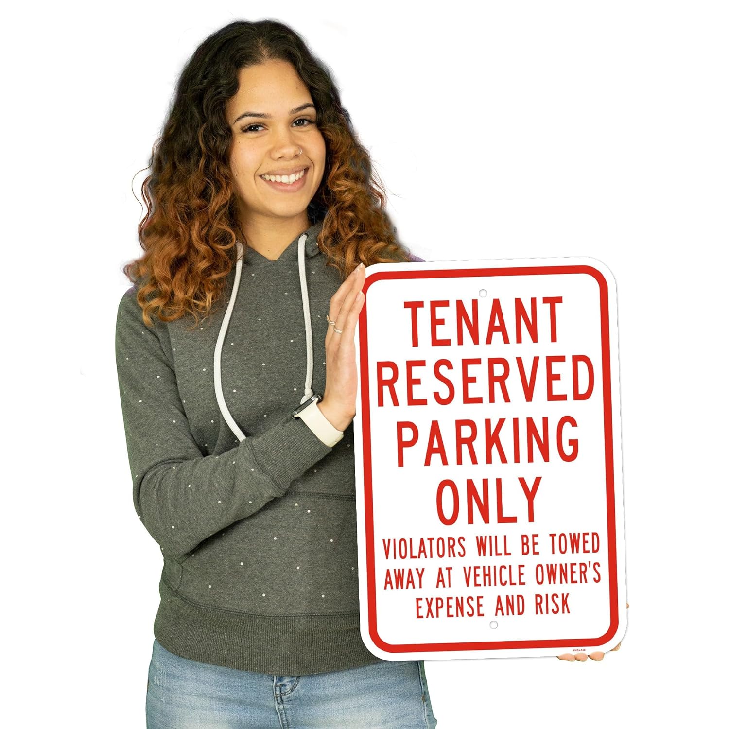 Brimar 12"x18" Tenant Reserved Parking Only Sign - Aluminum, Weatherproof, Highly Visible, Clear Designation for Reserved Parking Areas.