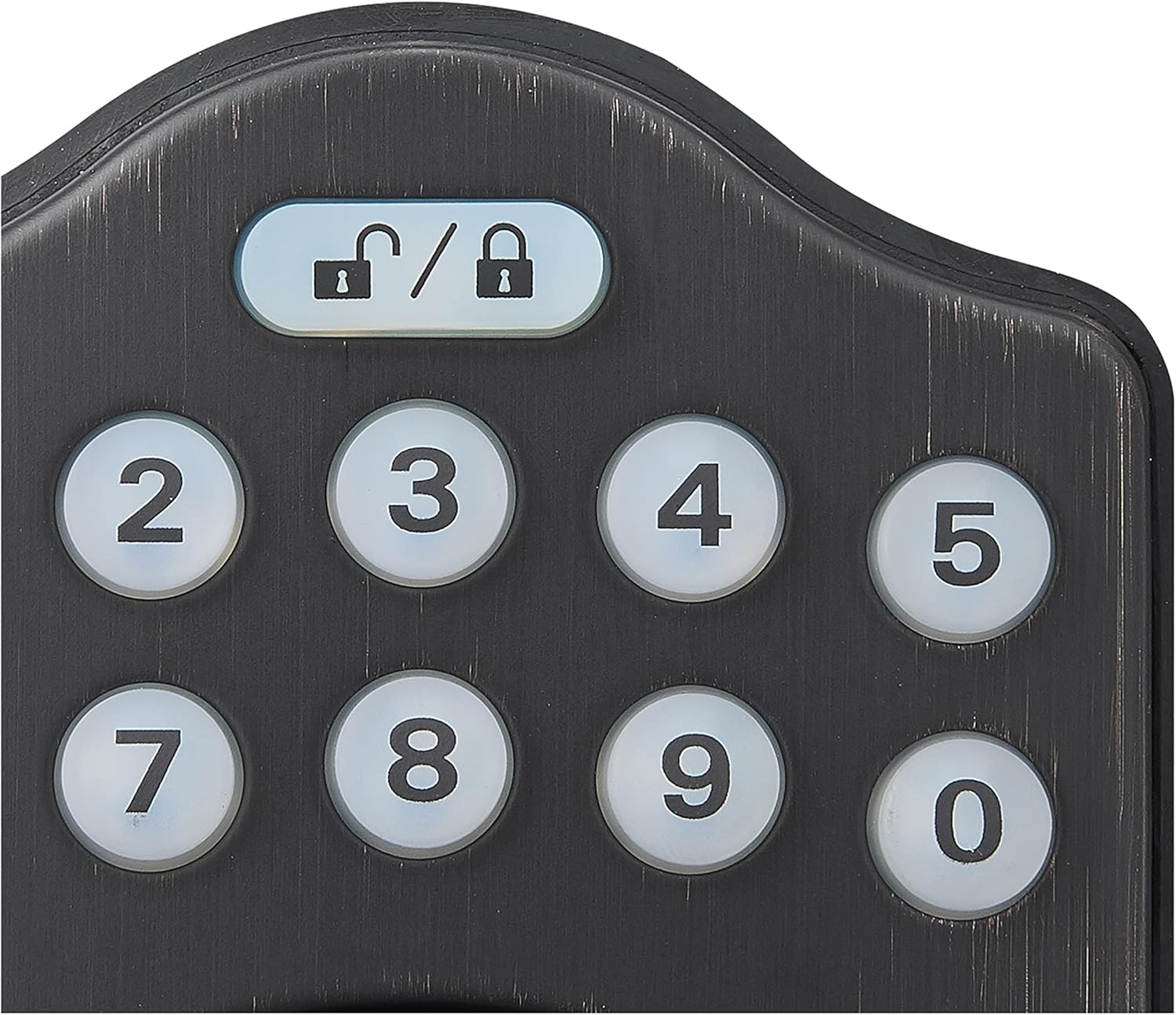 Amazon Basics Traditional Electronic Keypad, Keyless Entry Door Lock Deadbolt with Handle Set, Key Pad Front Door with Knob, Traditional Door Locks for Front Door Handle, Oil Rubbed Bronze, 6-Pack