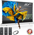 Elite Screens Kestrel Tab-Tension 2 CLR3, 101" 16:9, Ultra-Short Throw Ceiling Ambient Light Rejecting (CLR/ALR) Electric Floor-Rising Motorized Front Projector Screen,White Casing, FTE101XH3-CLR3