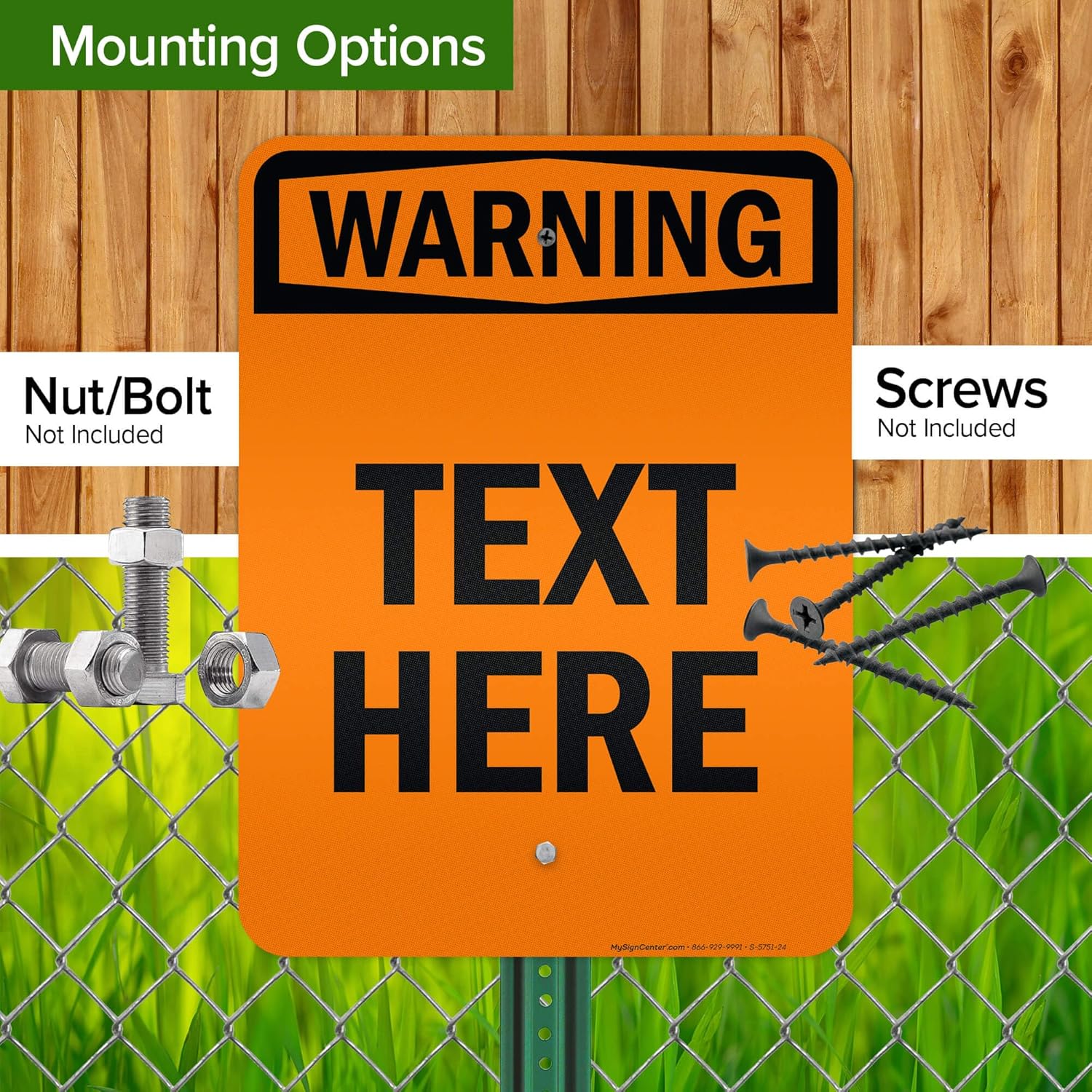 Custom warning Sign, OSHA Sign, 18x24 Inches, 3M EGP Reflective, Rust Free .080 Aluminum, Fade Resistant, Made in USA by My Sign Center