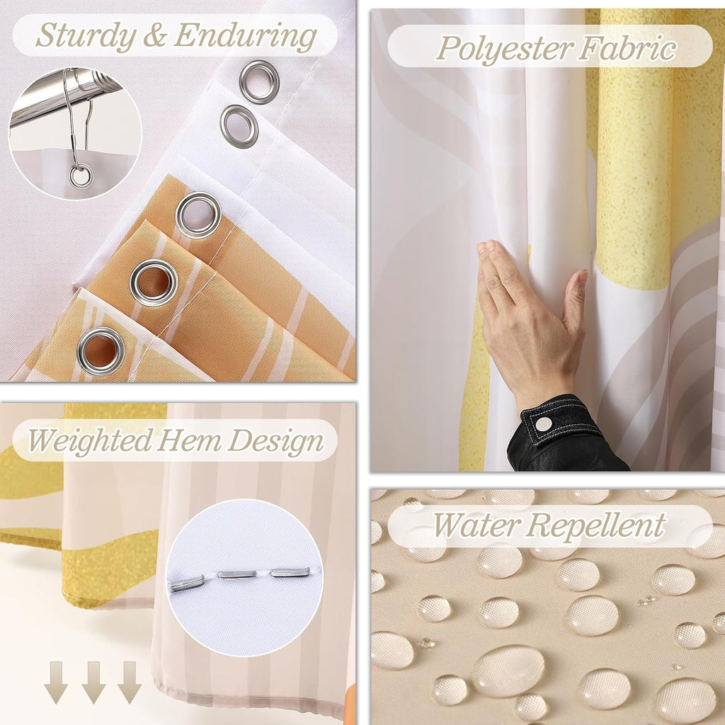 Bathroom Set - Bathroom Sets with Shower Curtain and Rugs, Bathroom Accessory Set, White Bathroom Accessories Set with Trash Can, Toilet Brush and Soap Dispensers