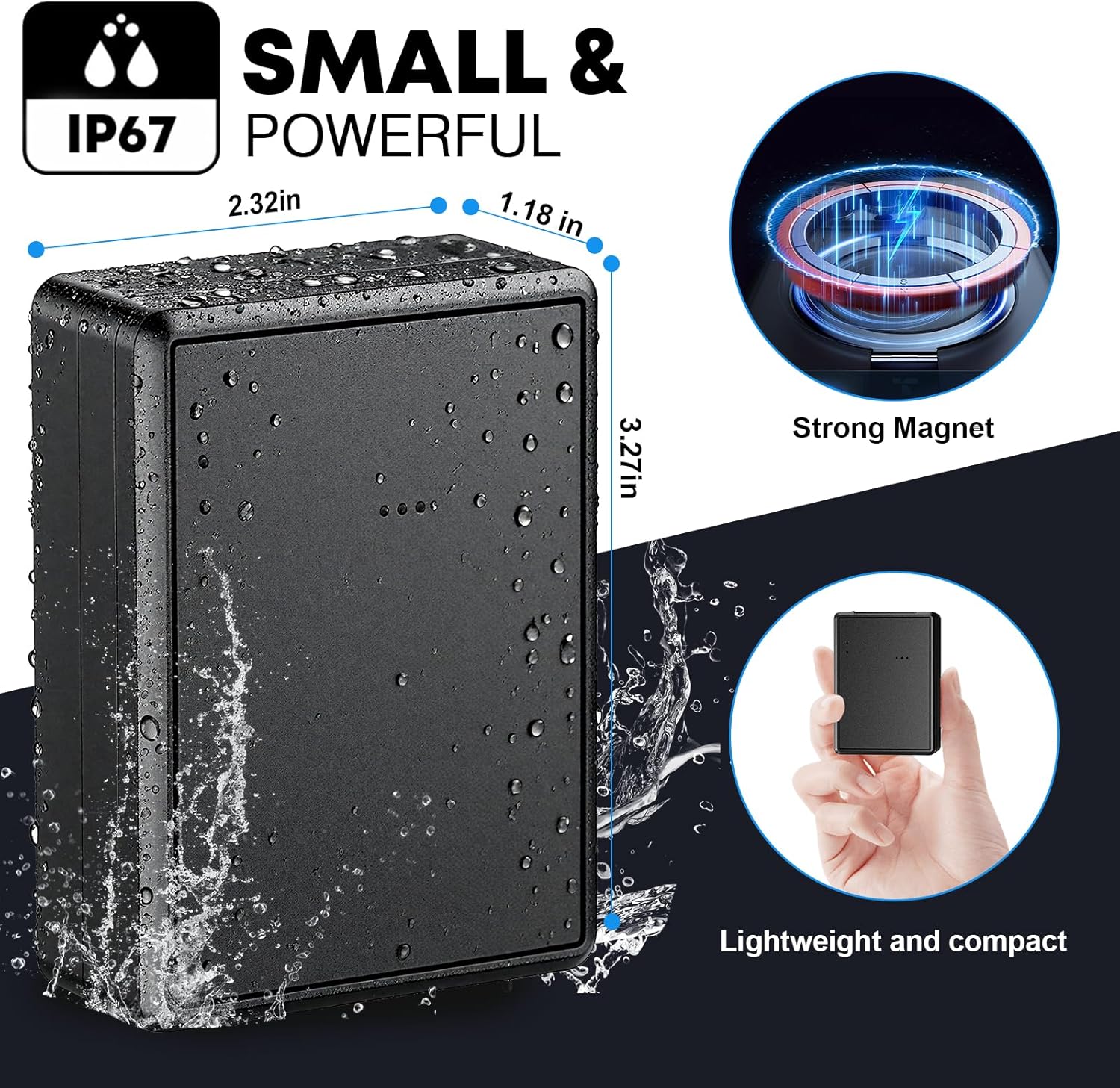 GPS Tracker for Vehicles, Up to 4 Months Batt, Waterproof Magnetic 4G LTE & 2G Long Battery Life, 10,000mAh, Subscription Required, Multi Alerts, Hidden Tracker ZT-100