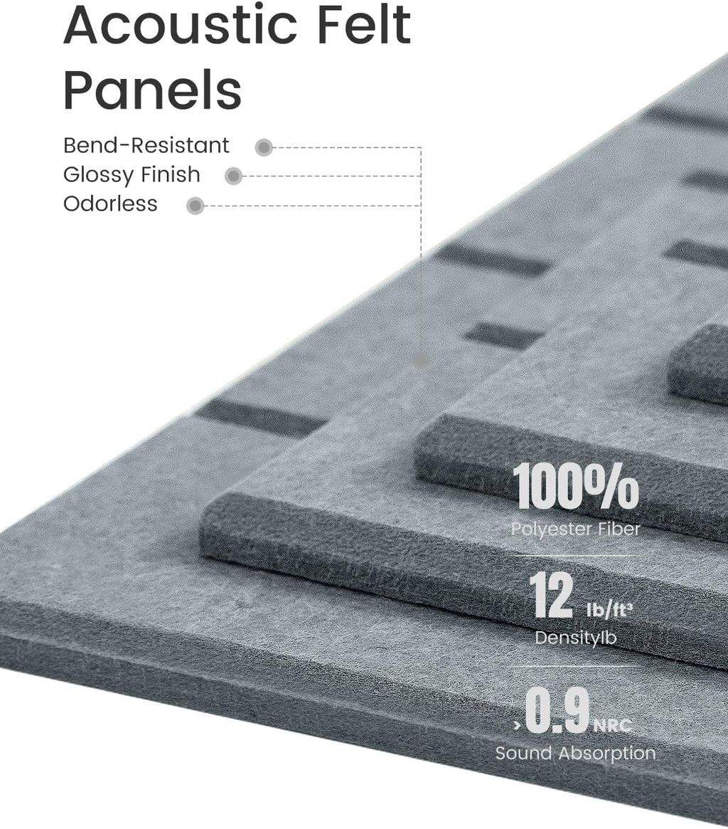 Large Felt Bulletin Board 48" x 36" Cork Board Alternative-12 Pack with 70 Safe Removable Adhesive Tabs, Cork Boards for Walls Cork Board for Home Office Classroom Pin Board-Blue Gray