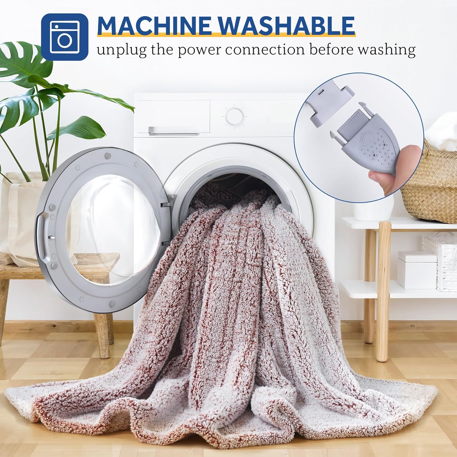 Sealy Electric Blanket Full Size, Soft Sherpa Heated Blanket Single Control with 10 Heating Levels & 1 to 12 Hours Auto-Off Settings Over-Heated Protection 80"x84" Machine Washable, Rust Red