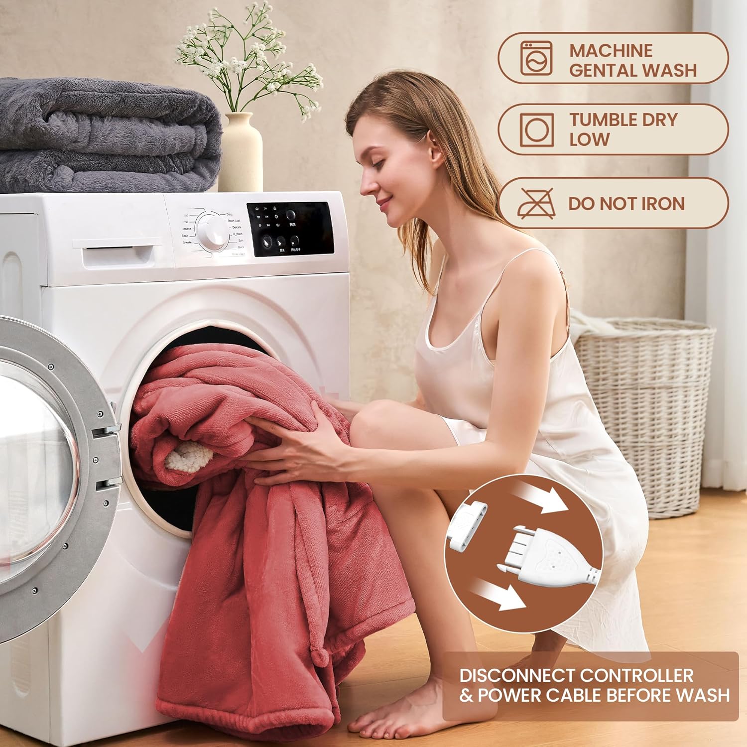 Heated Blanket Twin 62"×84" - Premium Cosy Soft Electric Blanket with 6 Heating Levels,Fast Heating Flannel Sherpa Machine Washable Blanket for Bed & Couch - Auto Shut Off(Wine)
