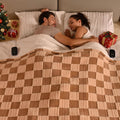 Bearhug Heated Blanket King Size 100" x 90" Dual Controller Electric Blanket, Reversible Brown Plaid Sherpa Heating Blanket, 10-Heat Levels & 1-12H Auto Off, ETL, Machine Washable