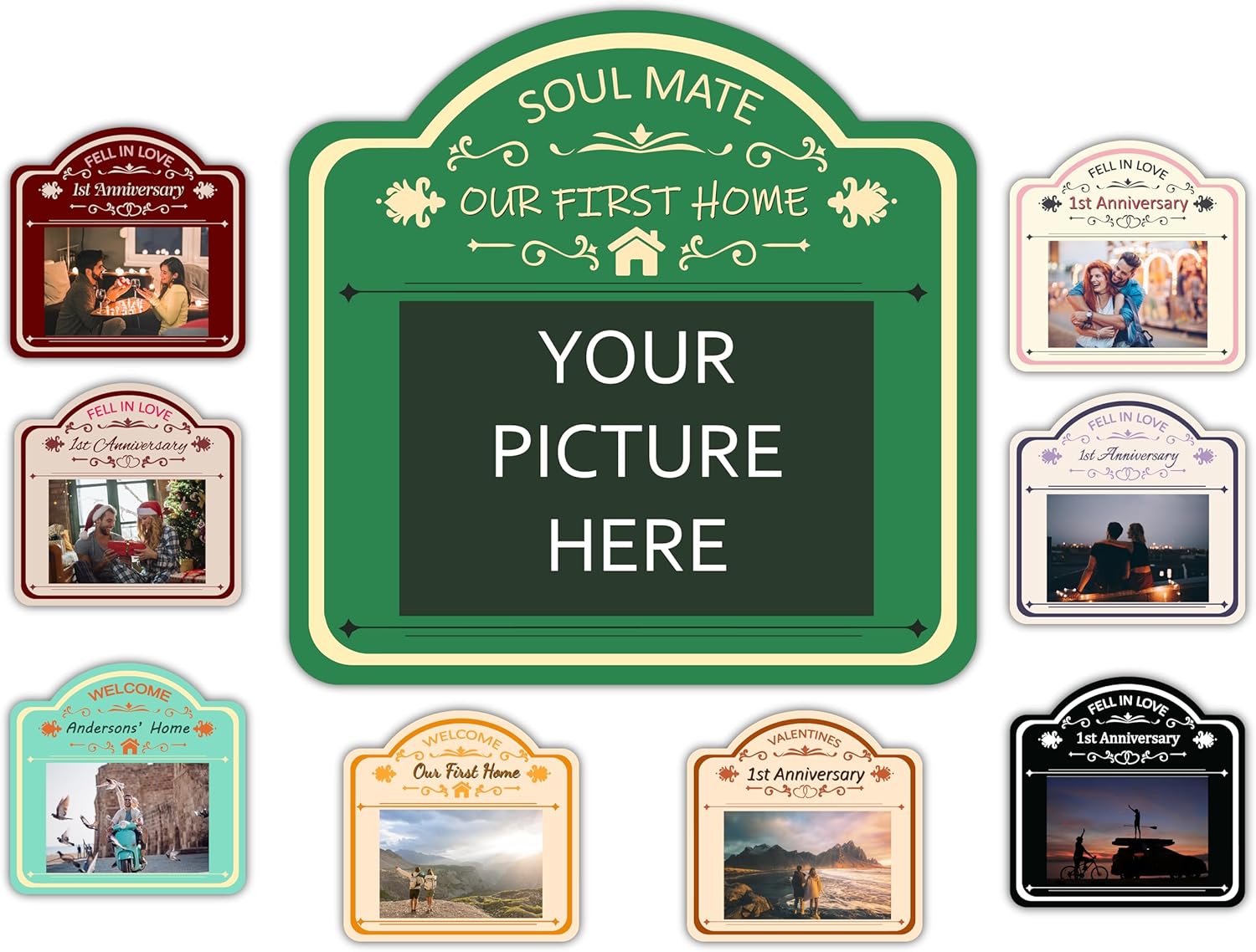 Custom Signs with Picture Text,Personalized Photo Signs Customized signs for Valentine's Day Birthday Gifts,Customized Gifts for Mom Dad Couple Girlfriend Boyfriend Wife Husband, Customize for Office, Business, Workplace, office, Home, Delivery Signs
