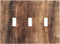 Decorative Switch Plates Vintage Rustic Brown Wood Grain 3 Gang Wall Plate Triple Toggle Light Switch Cover Faceplate Electrical Wall Panels for Bedroom Farmhouse Decor