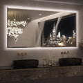 Keonjinn 72 x 36 Inch Large LED Mirror for Bathroom, Backlit Mirror with Beveled Edge, Safe Tempered Glass, Anti-fog, UL-Listed Driver, 3 Color Light, Plug in/Hardwired, Lighted Vanity Mirror for Wall