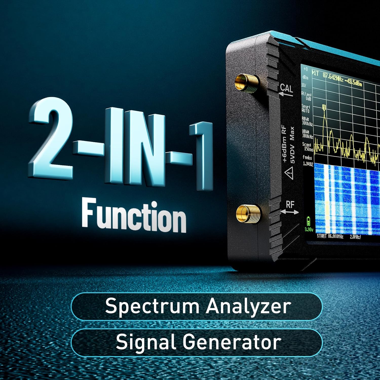 SeeSii TinySA Ultra Spectrum Analyzer with ZK06-20dB Low Noise Amplifier, 4.0 Inch 100kHz to 5.3GHz Handheld Tiny Frequency Analyzer with 32Gb Card,100kHz to 800MHz MF/HF/VHF UHF Input