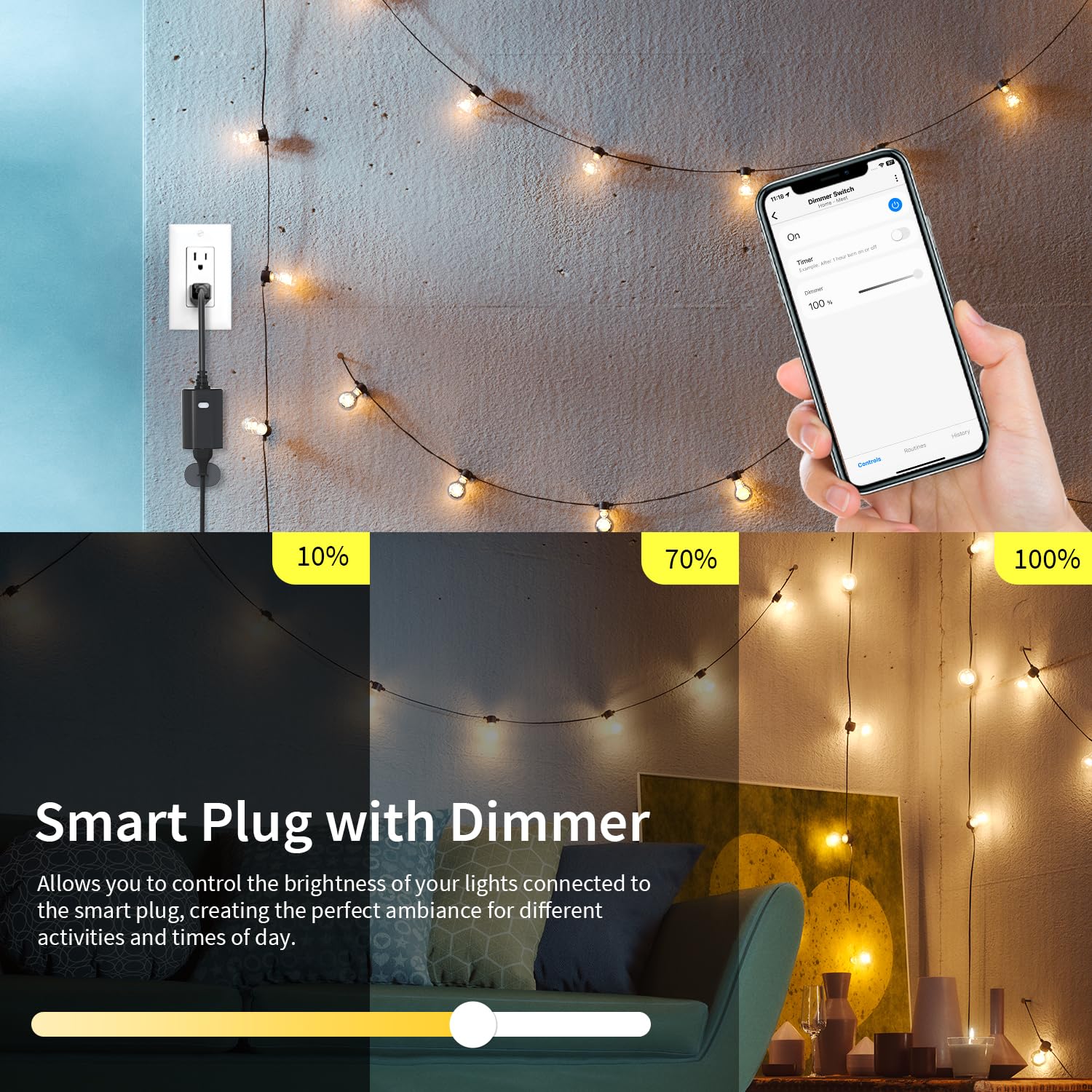 Minoston Z-Wave Plug 800 Outdoor Dimmer Zwave Dimmable Smart Plugs Outlet Switch, Z-Wave Hub Required, IP65 Weatherproof, Built-in Repeater, Work with SmartThings, Wink, Hubitat, Black (MP22ZD)