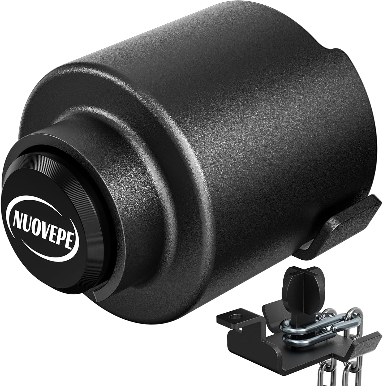 Trailer Lock Fits 2 5/16 Inch Couplers, Secures Safety Chains Anti-Theft Ball Hitch Lock, Pry-Resistant & Heavy-Duty Trailer Hitch Locks for RV | Cargo | Camper | Dump Trailer (Black)